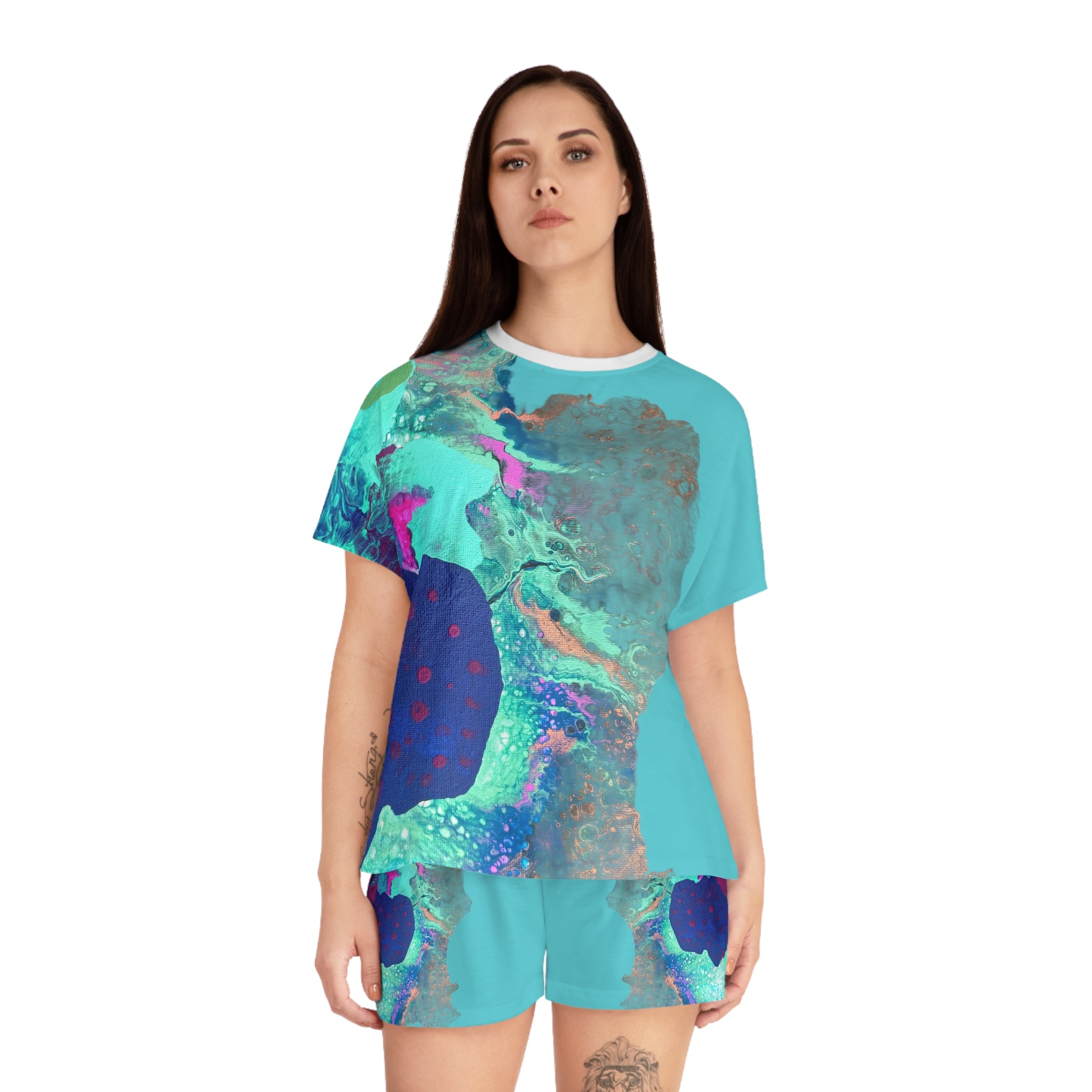 Serenity Ocean Pajama Set -Short Sleepwear Lounge Set