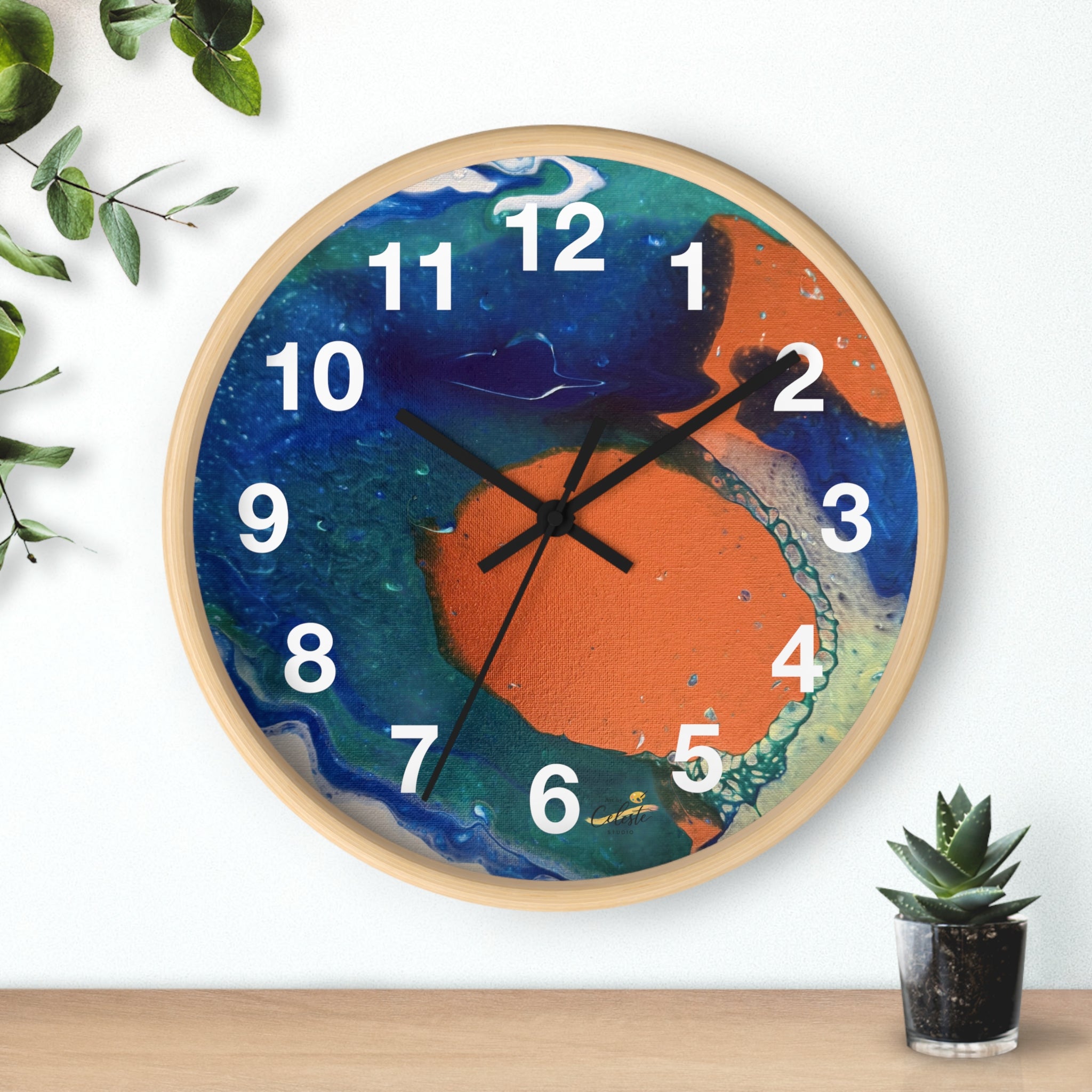 Coral Current Wall Clock Home Décor
