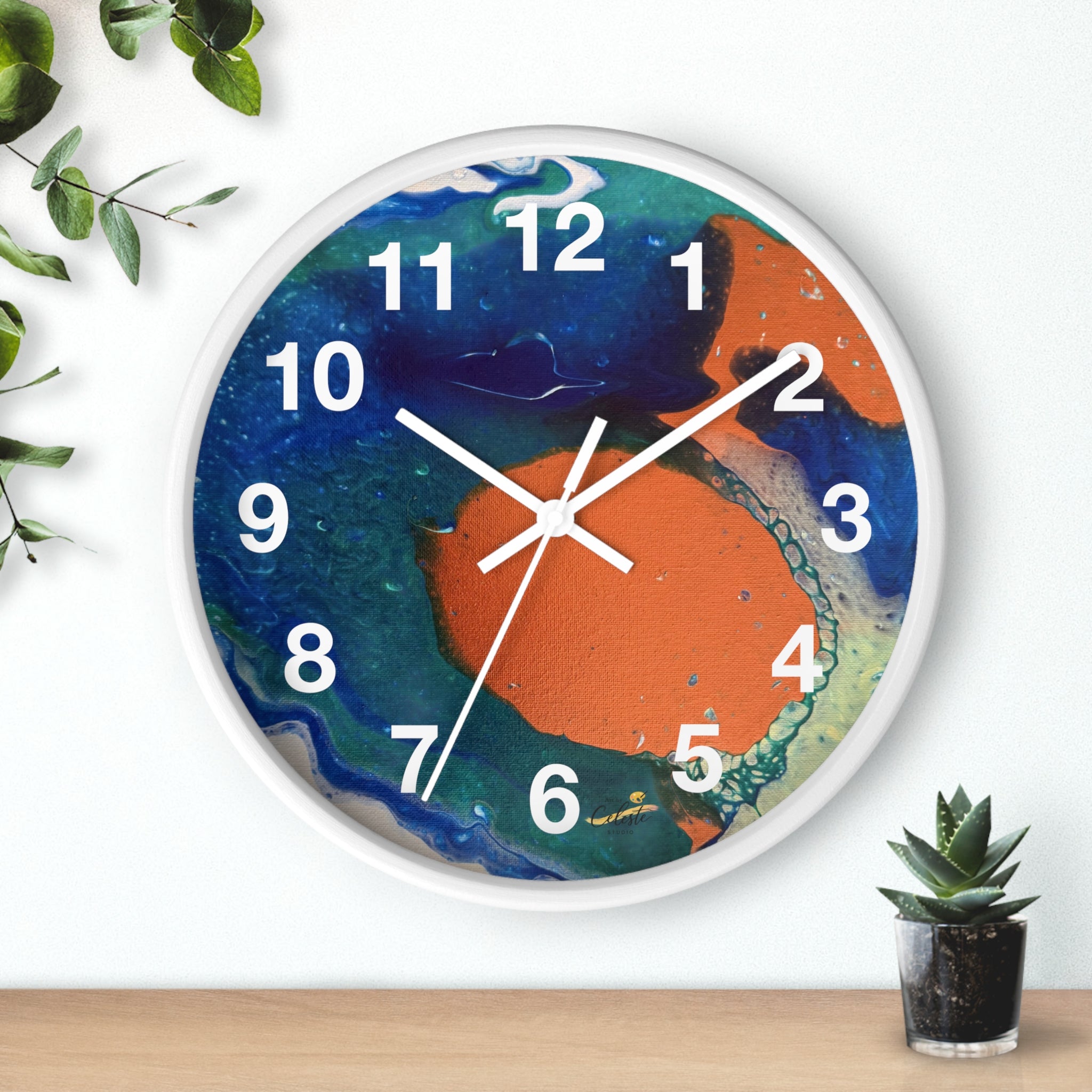 Coral Current Wall Clock Home Décor
