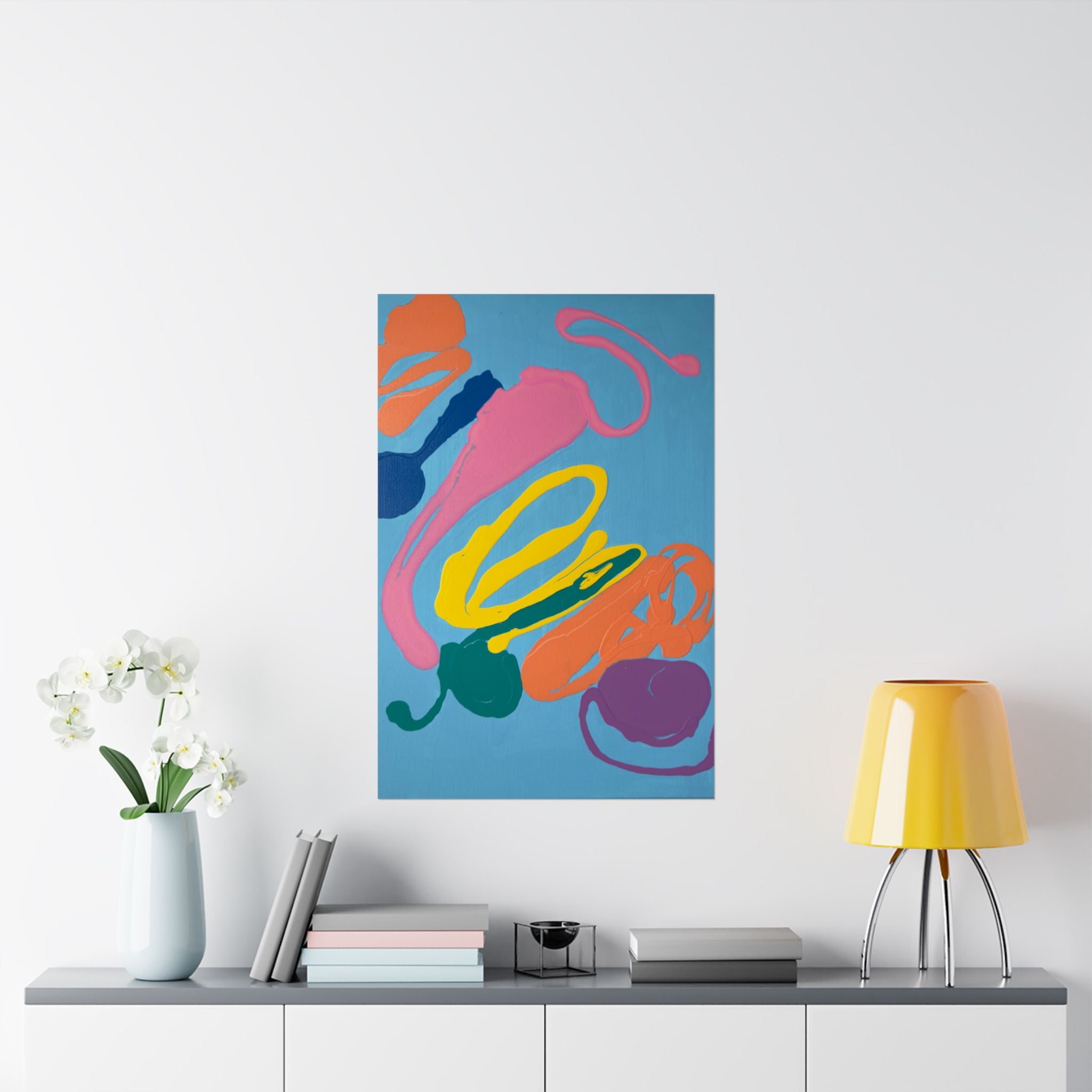Playful Currents Satin Poster