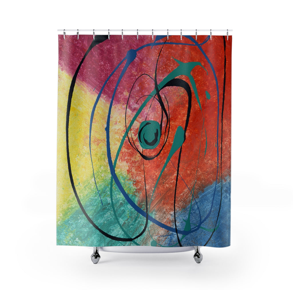 Orbit of Color Shower Curtain