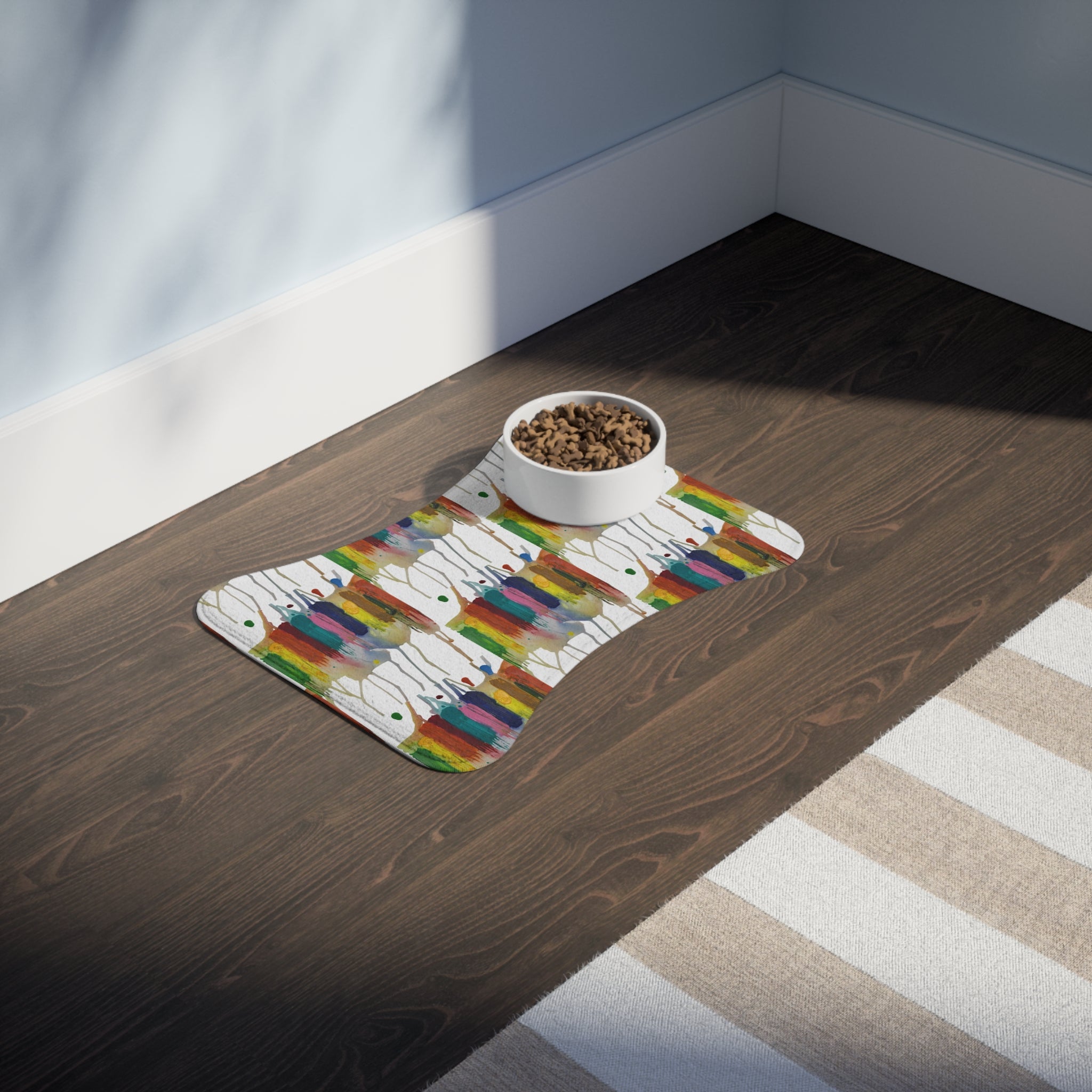 Crazy Brush Stroke Non Slip Placemat for Dogs & Cats