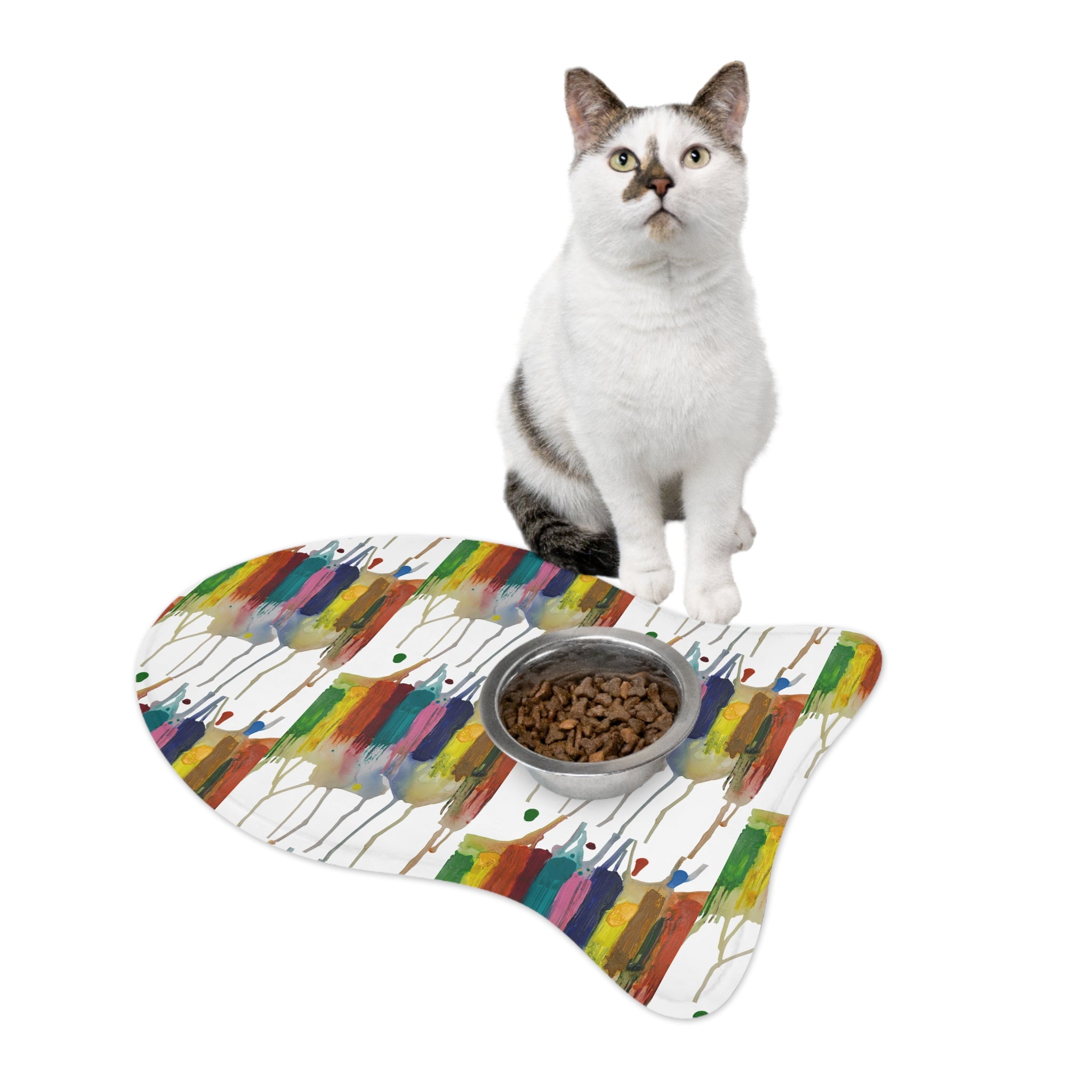 Crazy Brush Stroke Non Slip Placemat for Dogs & Cats