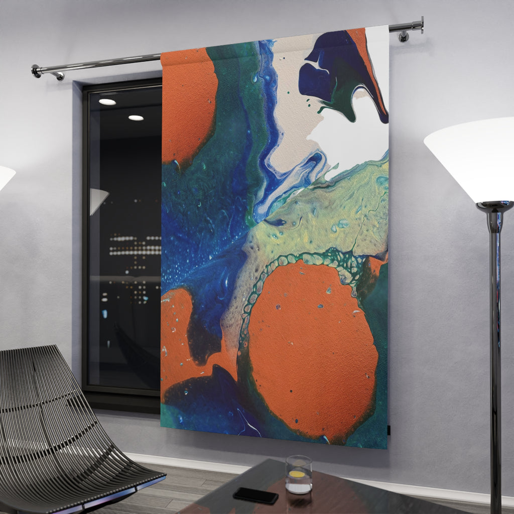Coral Current Art Curtain Panel