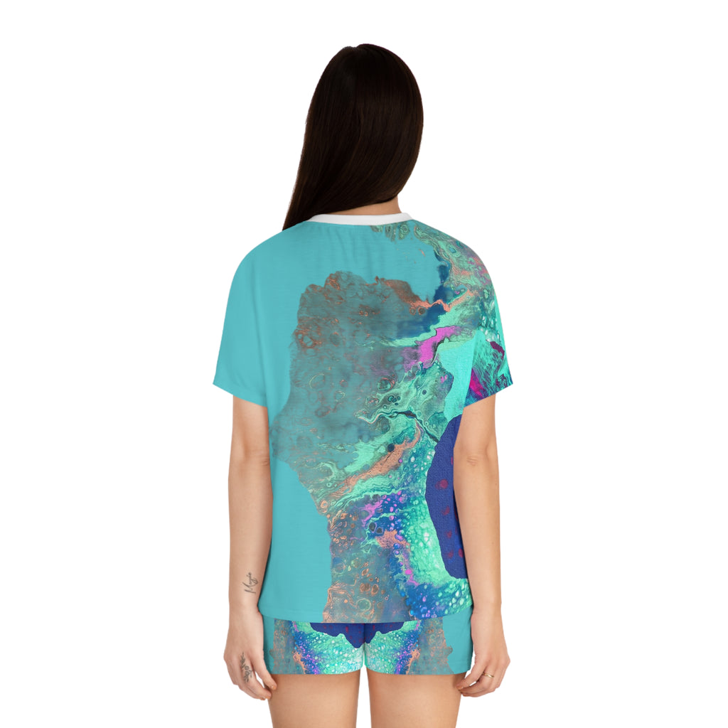 Serenity Ocean Pajama Set -Short Sleepwear Lounge Set