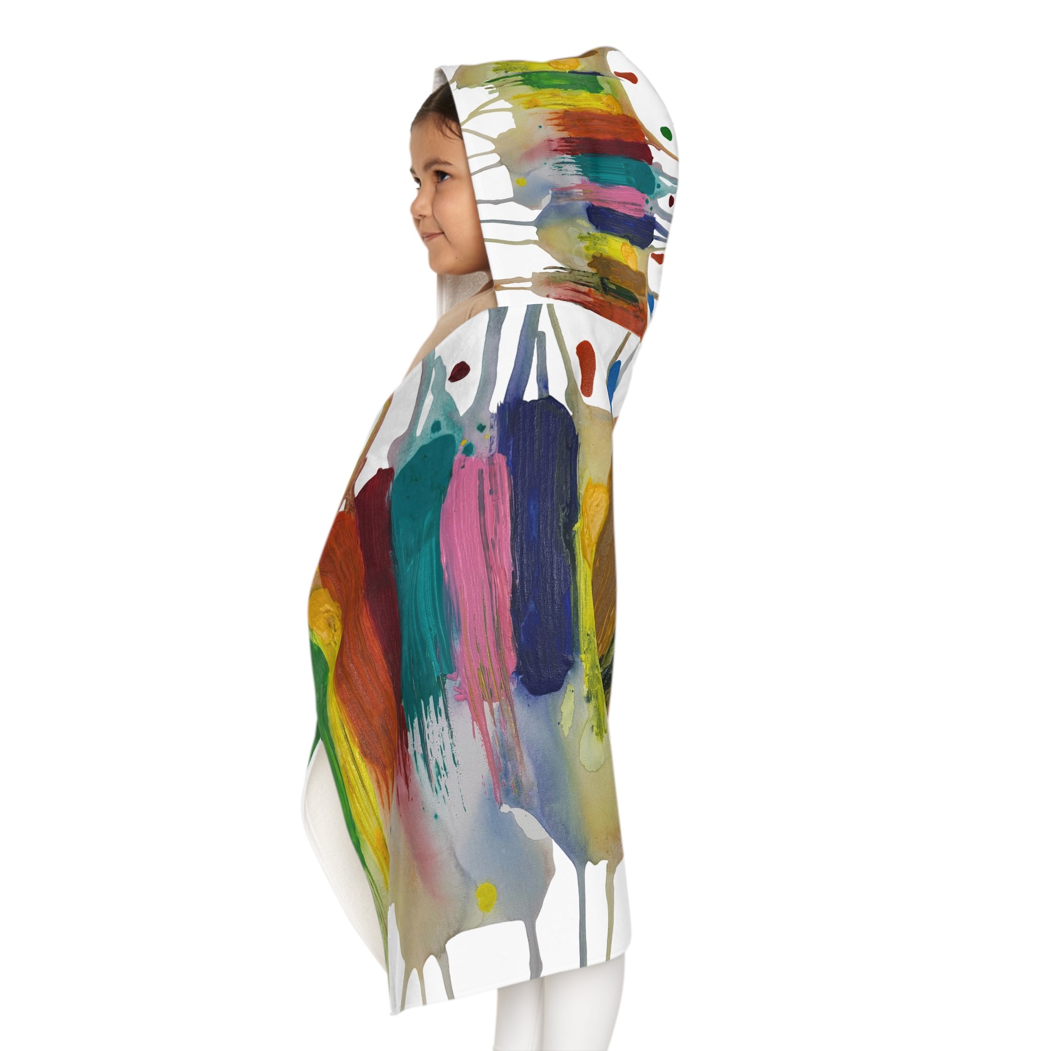 Crazy Brush Stroke Kids Hooded Towel