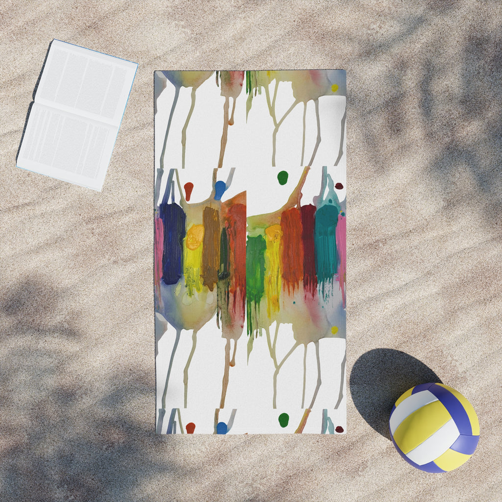 Crazy Brush Stroke Beach Towel