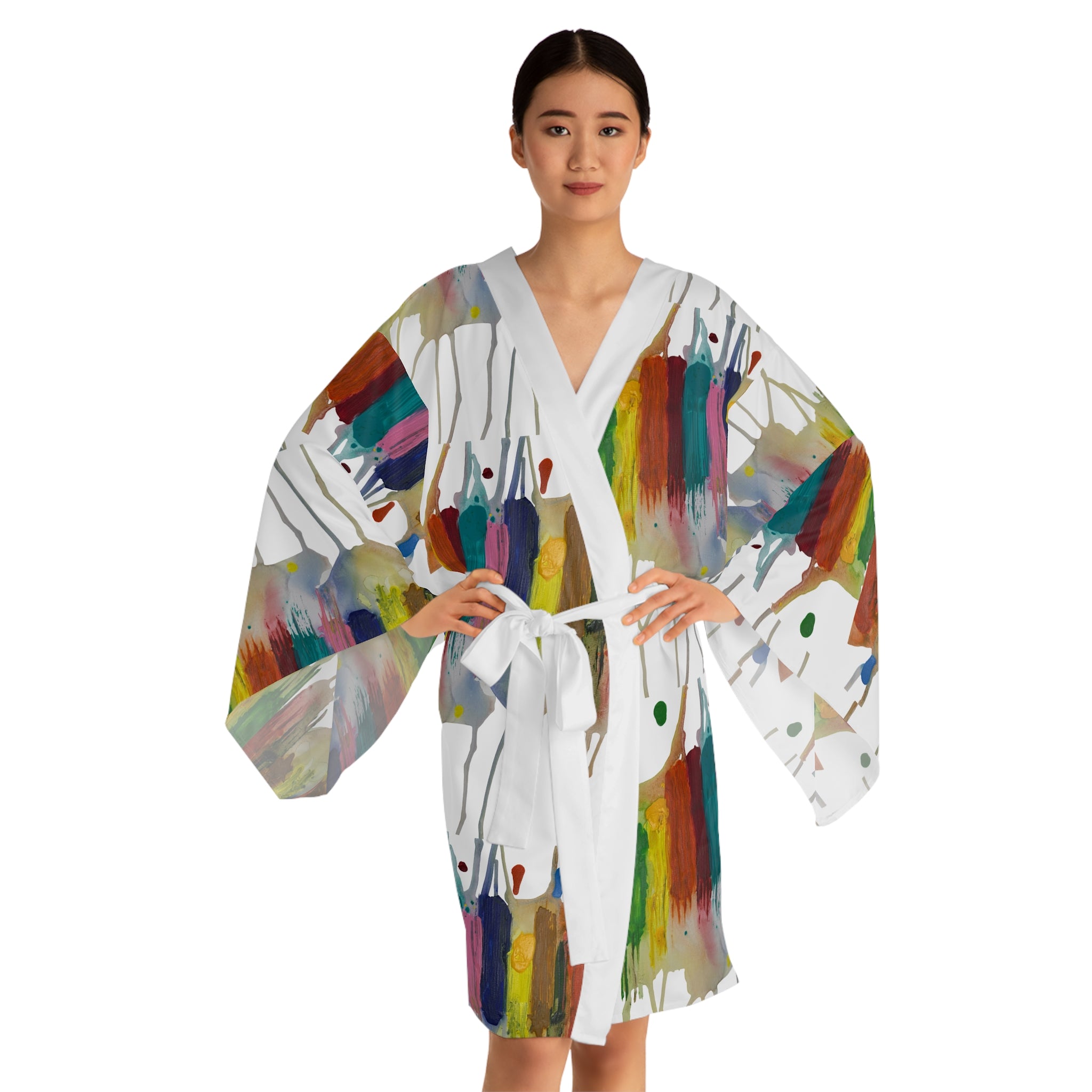 Crazy Brush Stroke Kimono Robe