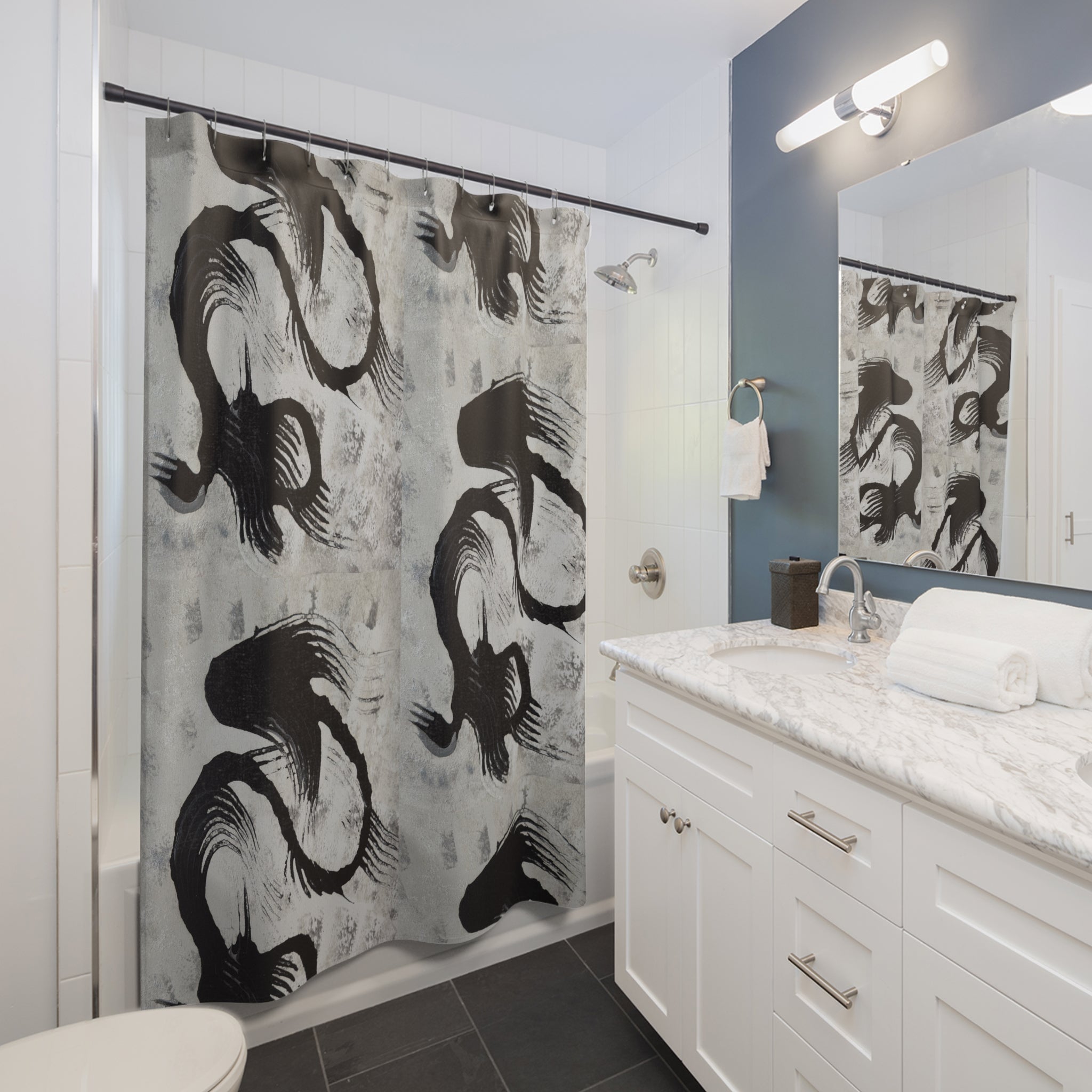 Echoes in Ink Shower Curtain