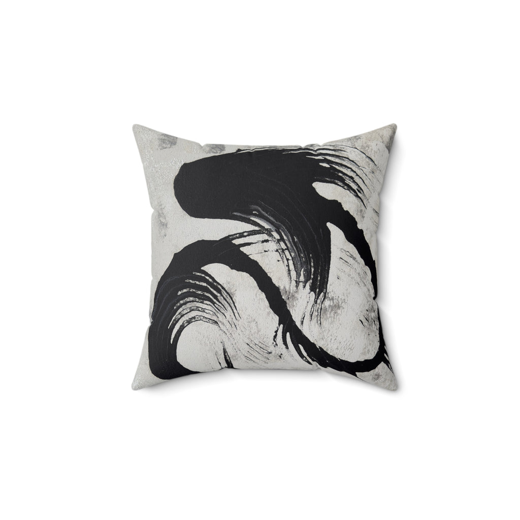 Echoes in Ink Modern Minimalist Decorative Throw Pillow