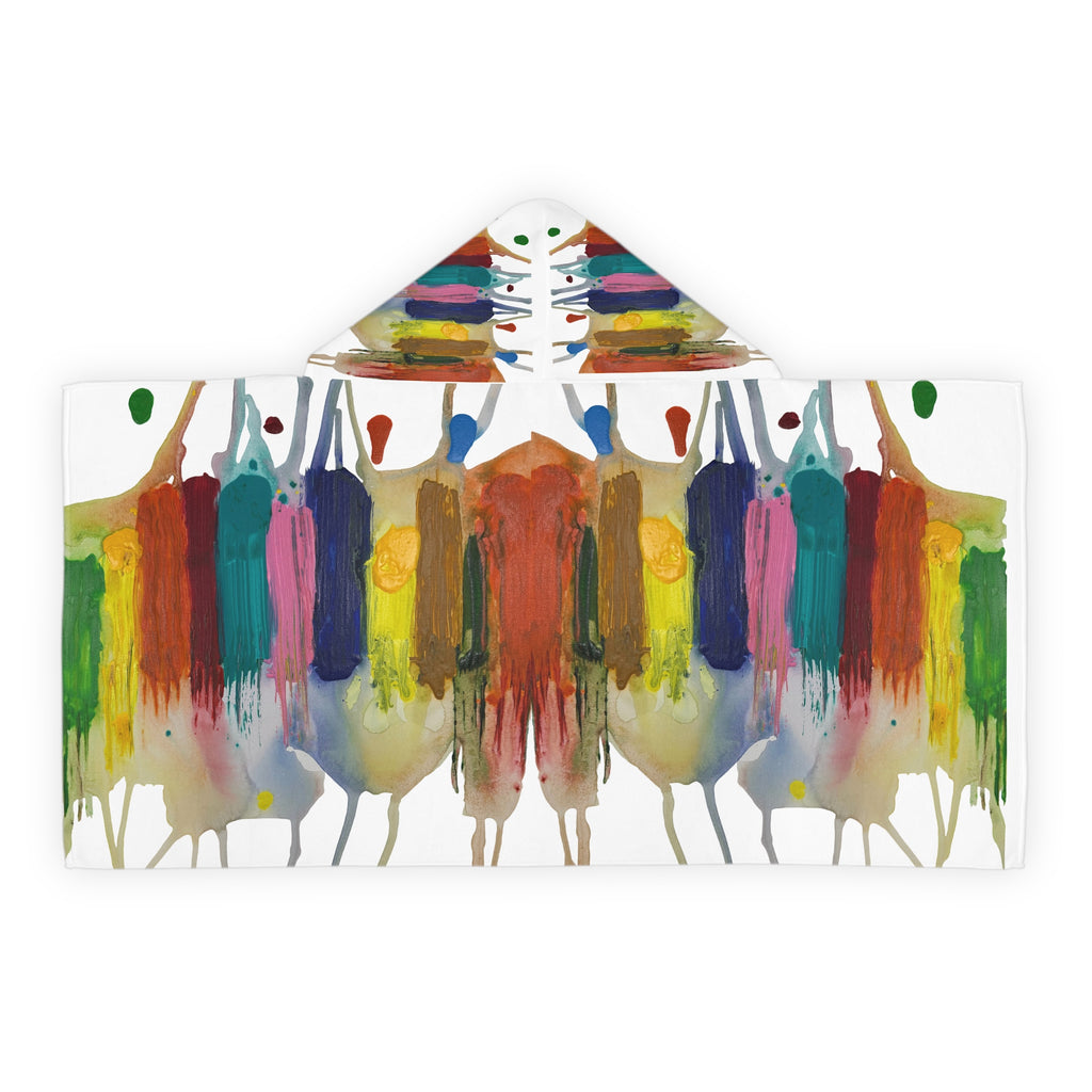 Crazy Brush Stroke Kids Hooded Towel