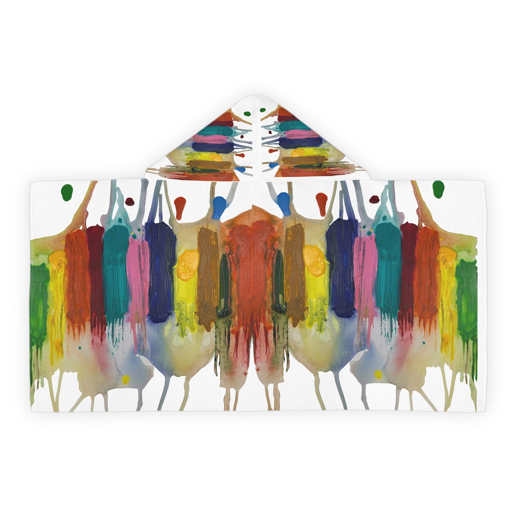 Crazy Brush Stroke Kids Hooded Towel