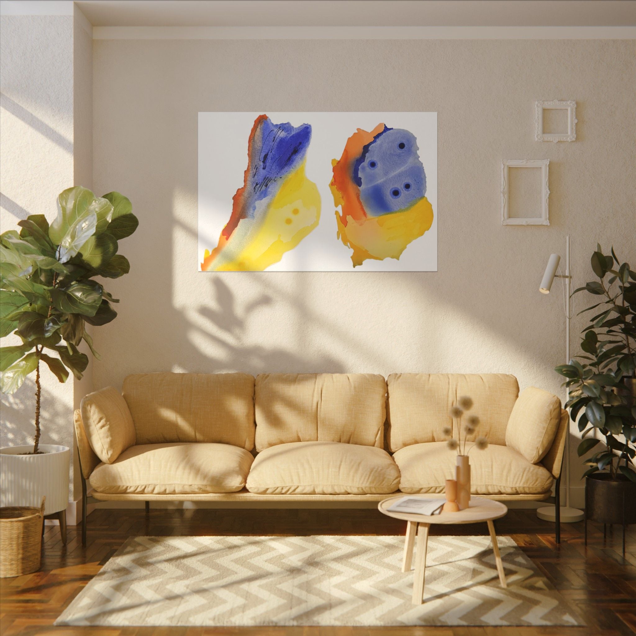 Solar Drift Meet Celestial Bloom  Canvas Matte