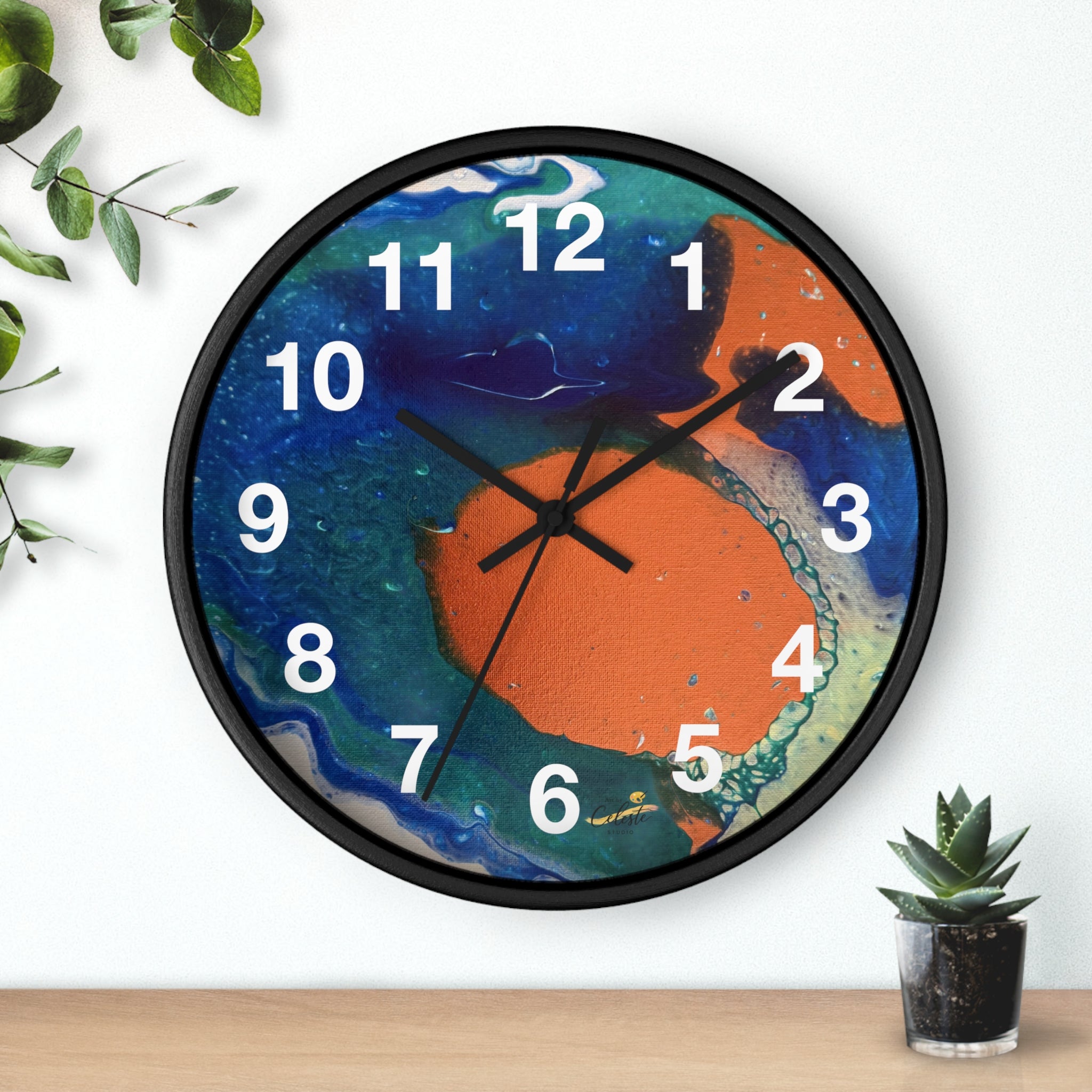 Coral Current Wall Clock Home Décor