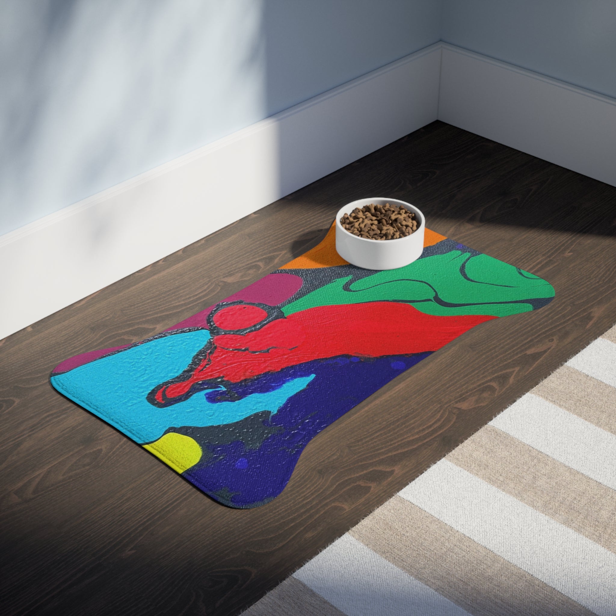 Vivid Awakening Pet Feeding Non Slip Placemat for Dogs & Cats