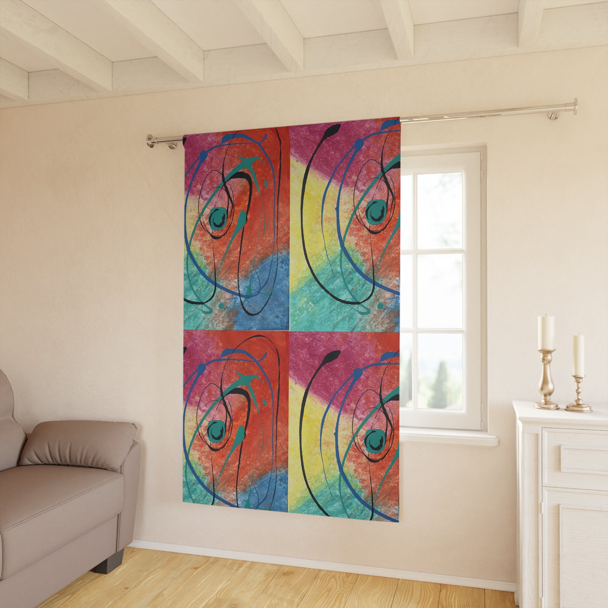 Orbit of Color Art Curtain Panel