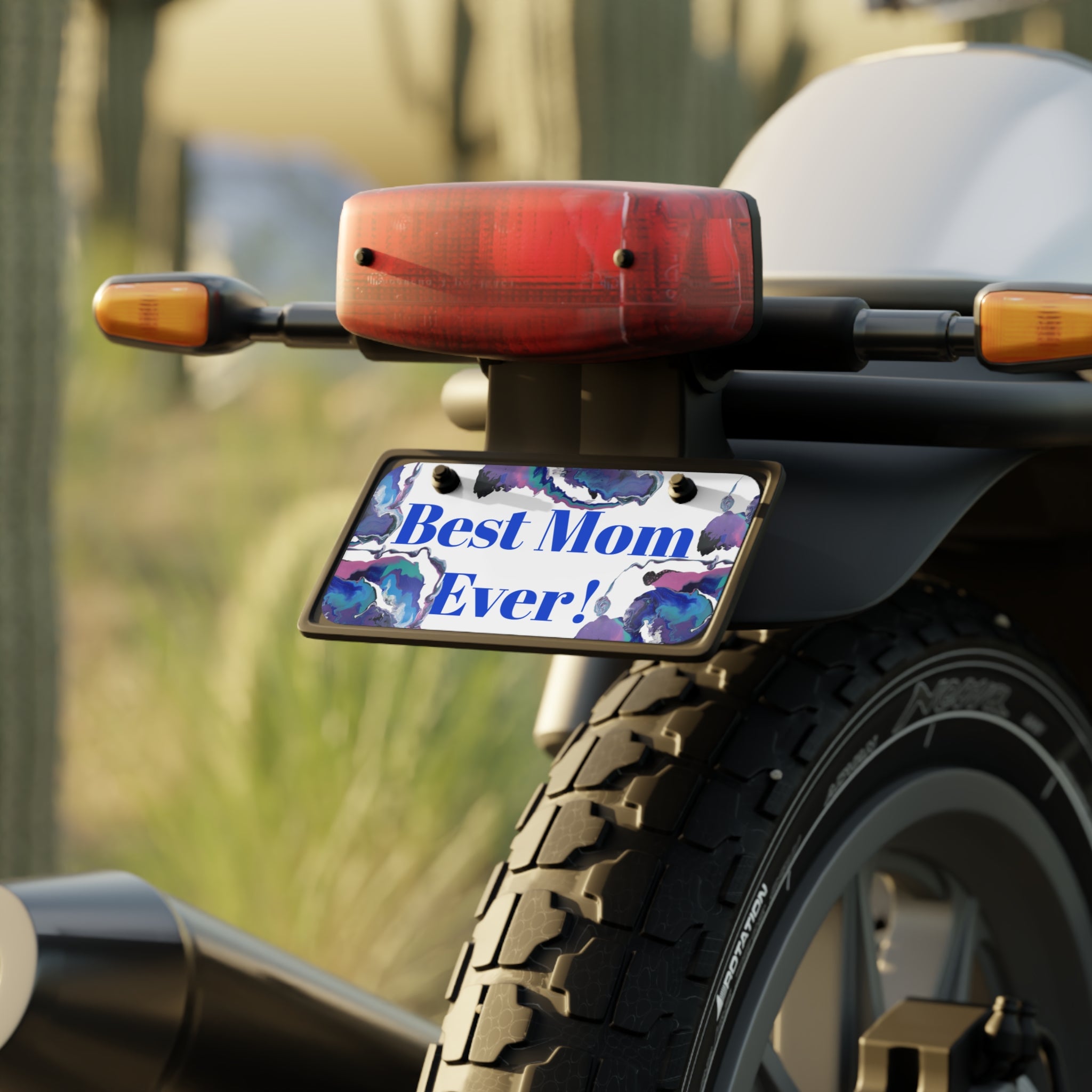 "Best Mom Ever" Floral Blue Decorative Tag