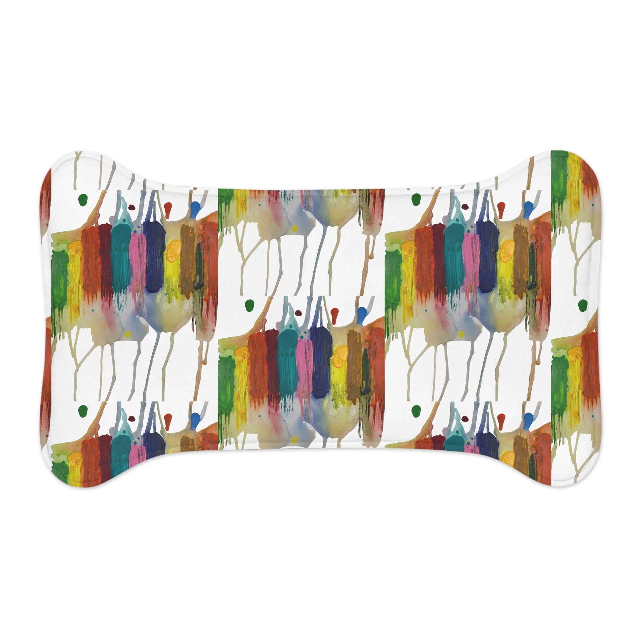 Crazy Brush Stroke Non Slip Placemat for Dogs & Cats