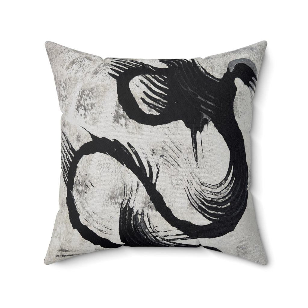 Echoes in Ink Modern Minimalist Decorative Throw Pillow