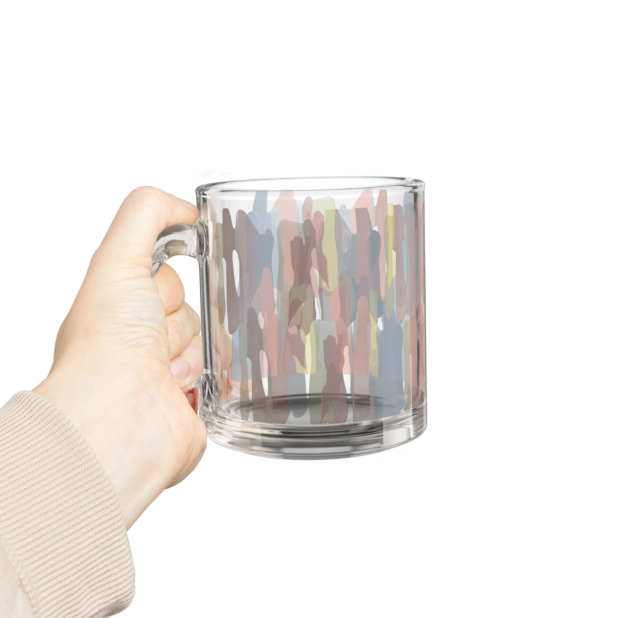 Cinnamon Sticks Glass Mug — 10oz Colorful Art Coffee Cup