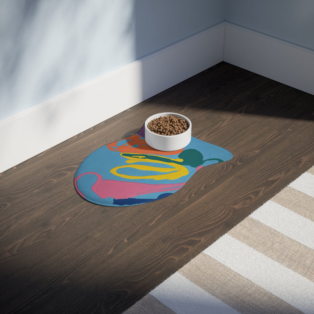 Playful Currents Pet Feeding Non Slip Placemat for Dogs & Cats