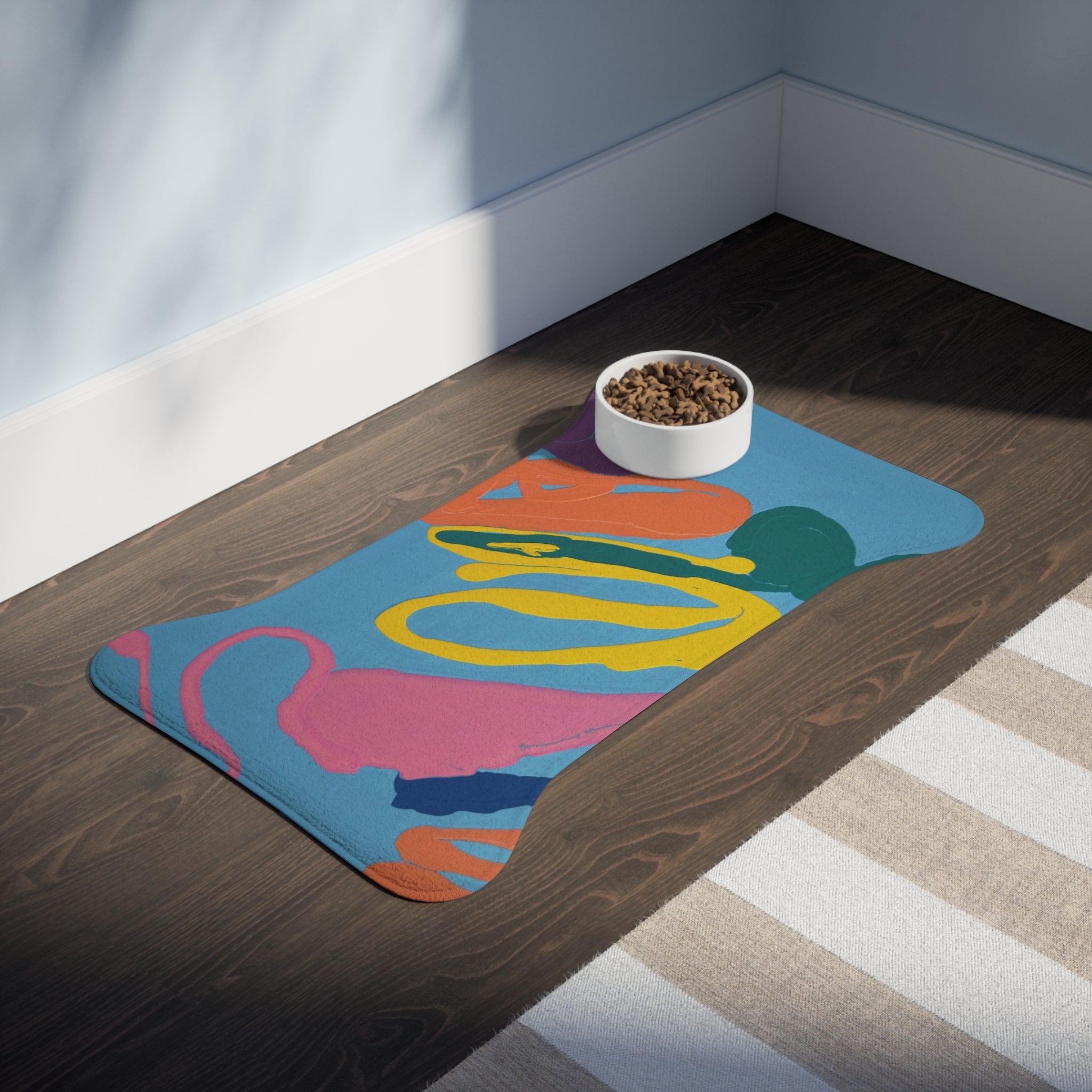 Playful Currents Pet Feeding Non Slip Placemat for Dogs & Cats