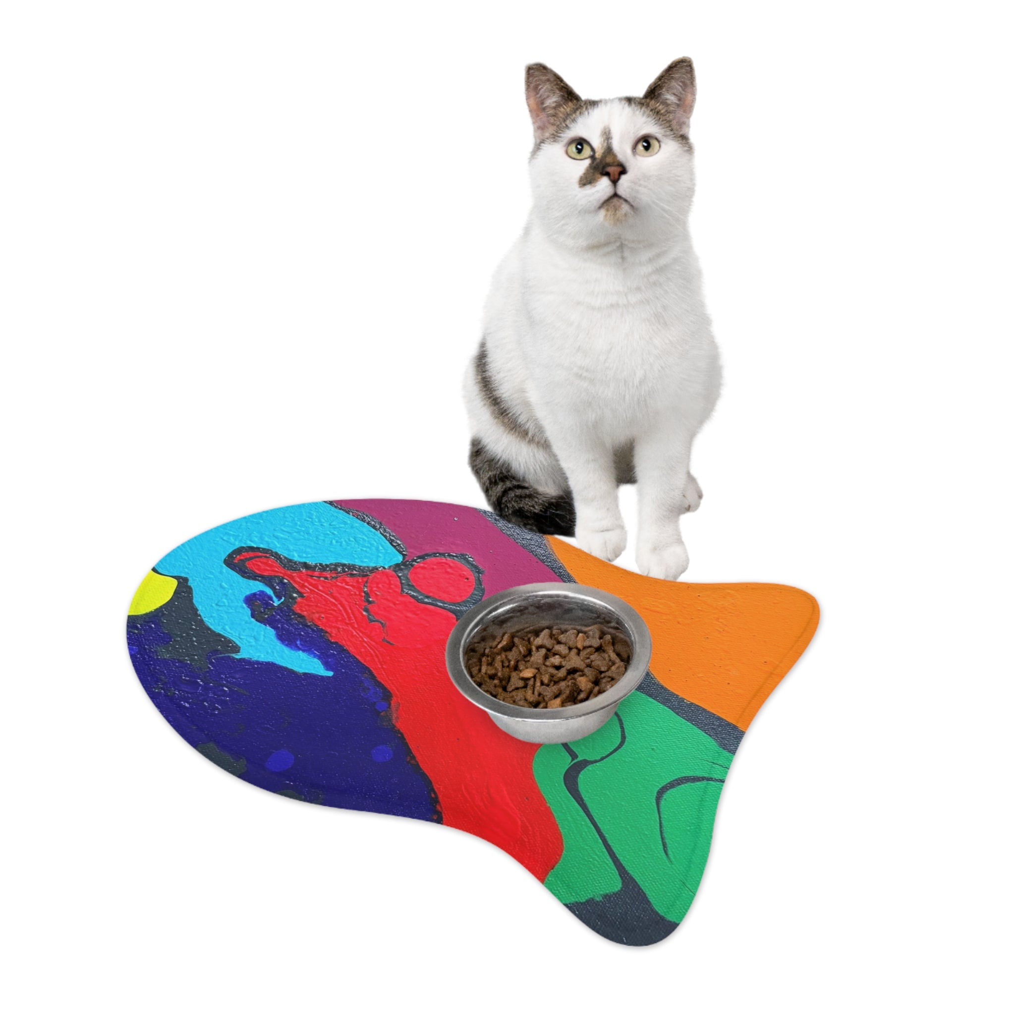Vivid Awakening Pet Feeding Non Slip Placemat for Dogs & Cats