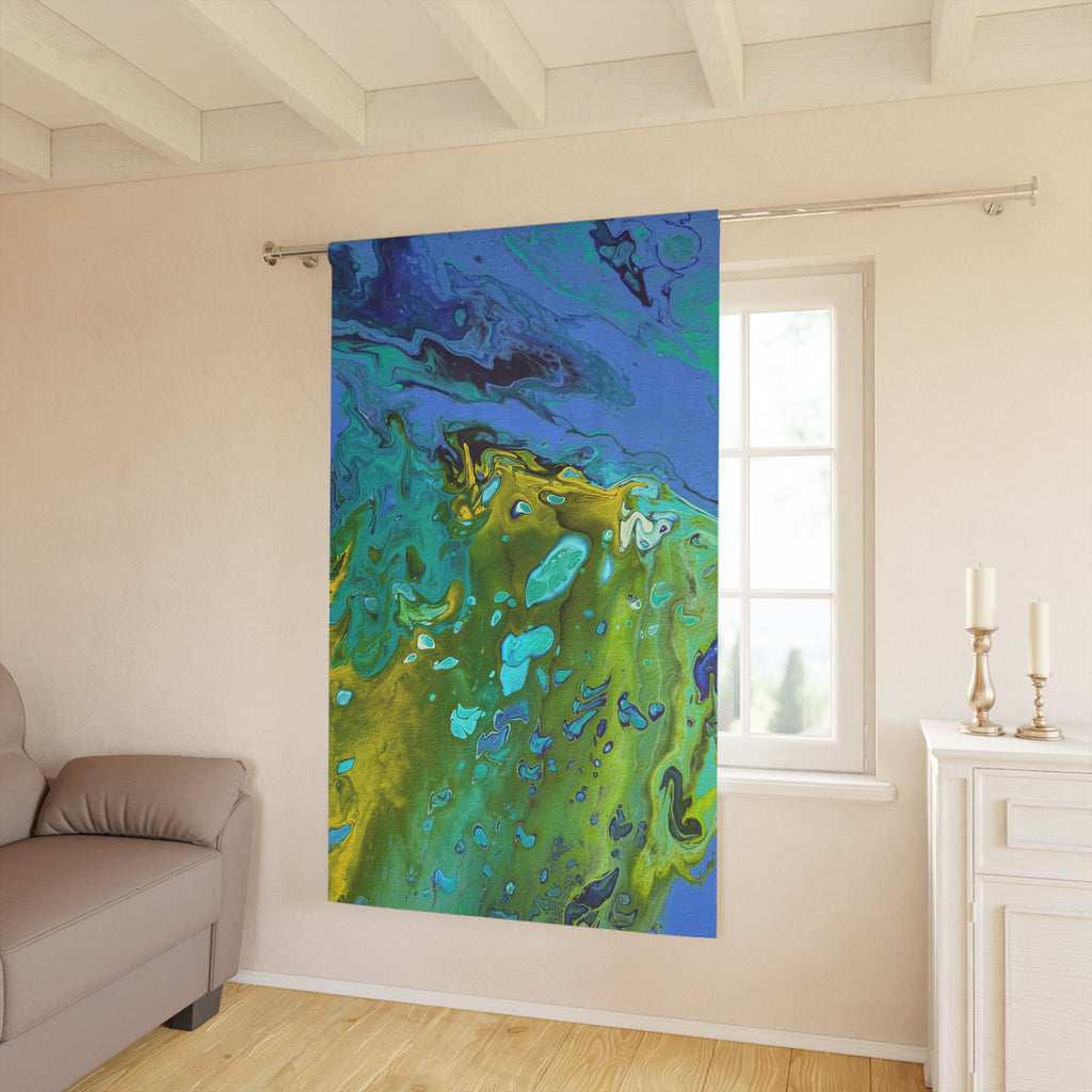 Golden Tides Art Curtain Panel