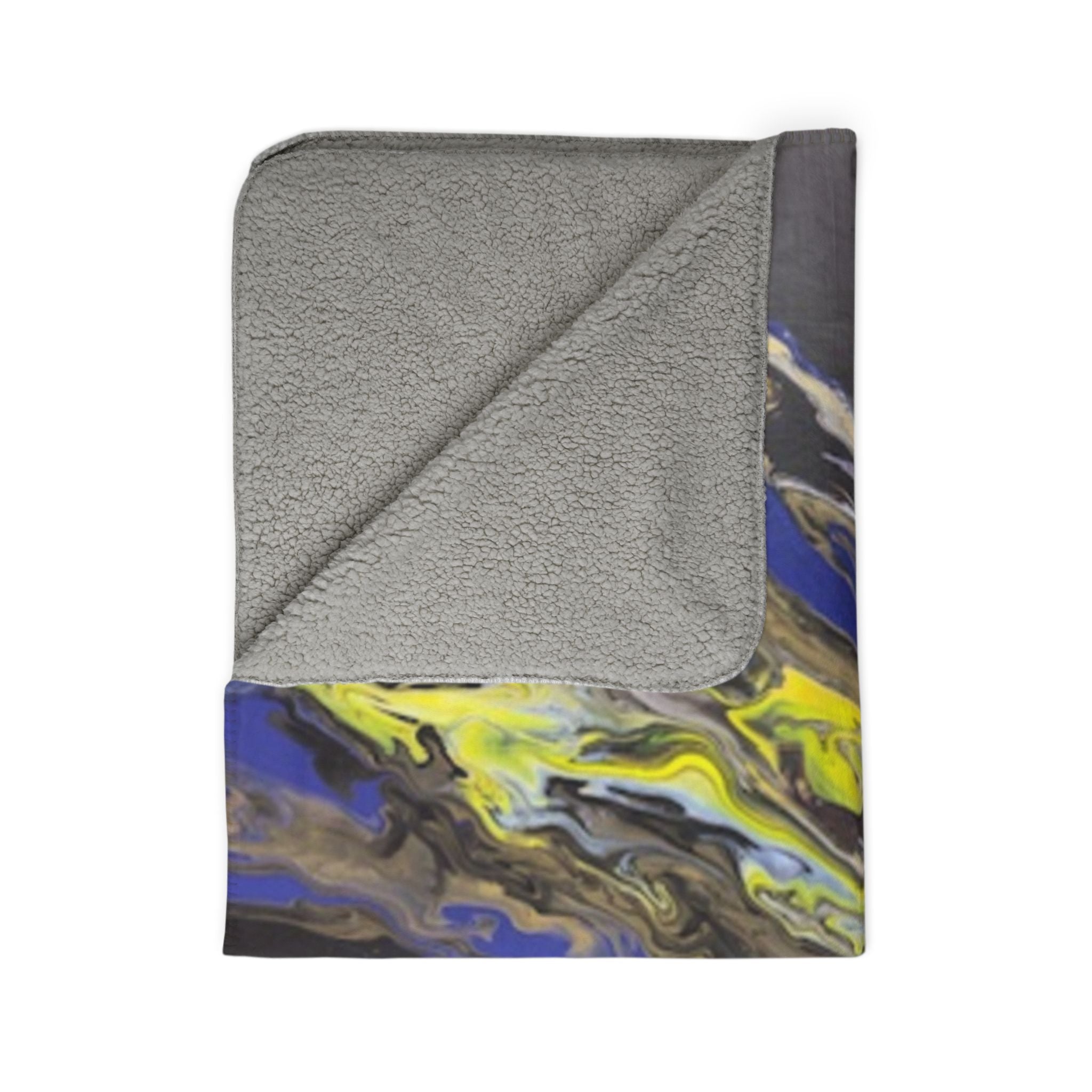 Abstract Fluid Art Sherpa Blanket – Multicolor Swirl Fleece Throw
