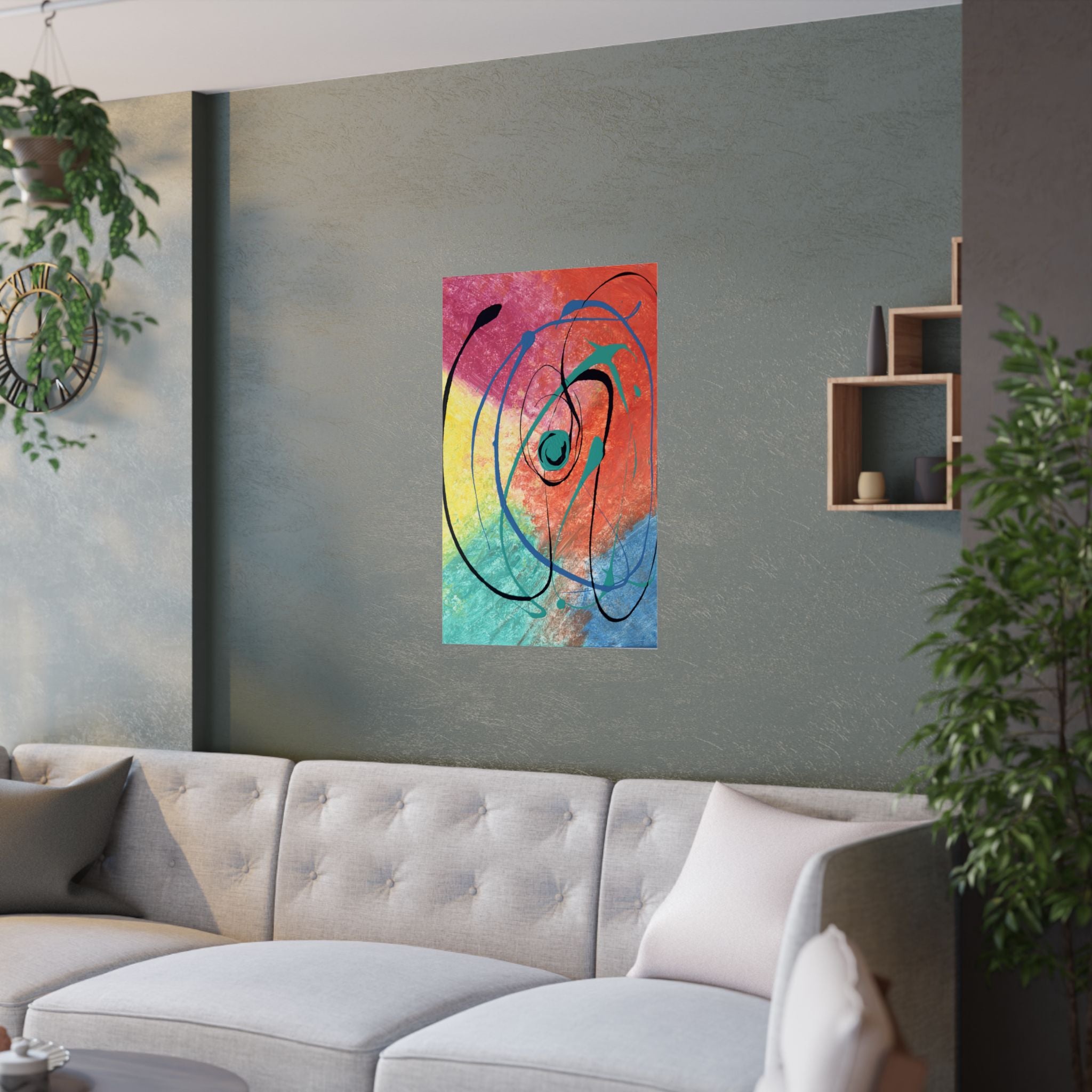 Orbit of Color Satin Poster