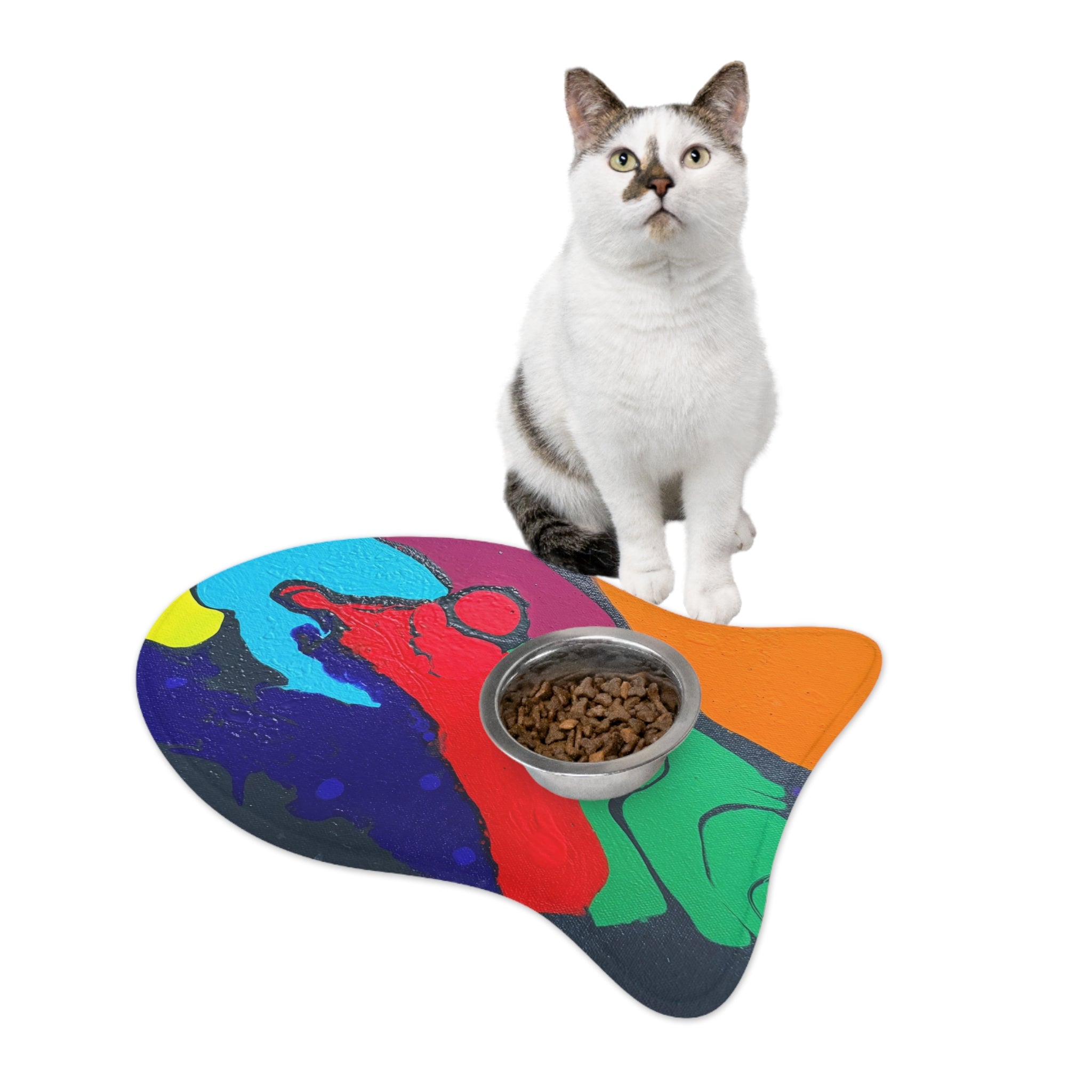 Vivid Awakening Pet Feeding Non Slip Placemat for Dogs & Cats